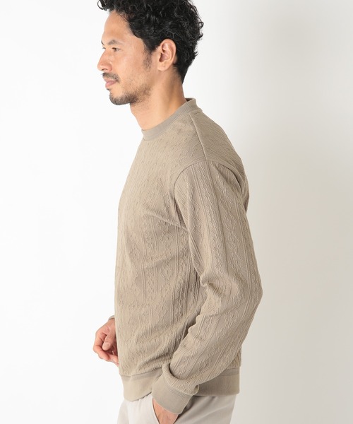 MEN'S BIGI（メンズビギ）の「フクレケーブルジャガード カットソー（Tシャツ/カットソー・メンズ・ブラック/ベージュ/グリーン/エンジ・01/03/02）」の16枚目の写真