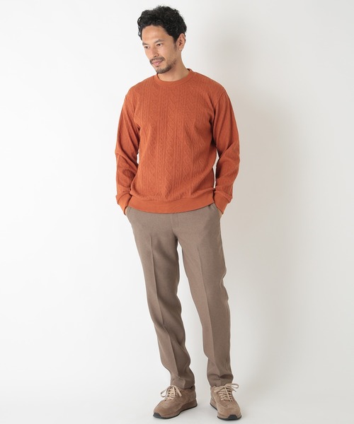 MEN'S BIGI（メンズビギ）の「フクレケーブルジャガード カットソー（Tシャツ/カットソー・メンズ・ブラック/ベージュ/グリーン/エンジ・01/03/02）」の15枚目の写真