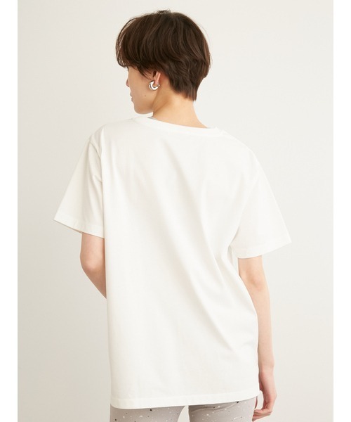 emmi(エミ)の「【emmi yoga】ONLINE限定 ロゴTシャツ(Tシャツ/カットソー・レディース・ホワイト/チャコールグレー/ライトブルー・FREE)」の12枚目の写真