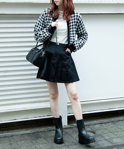 WEGO（ウィゴー）の「WEGO/キリカエプリーツミニスカート（スカート・レディース・ブラック/ホワイト・FREE）」の20枚目の写真