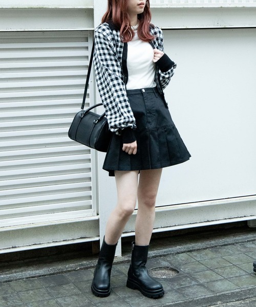 WEGO（ウィゴー）の「WEGO/キリカエプリーツミニスカート（スカート・レディース・ブラック/ホワイト・FREE）」の16枚目の写真