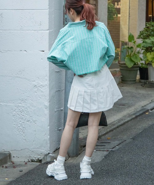 WEGO（ウィゴー）の「WEGO/キリカエプリーツミニスカート（スカート・レディース・ブラック/ホワイト・FREE）」の8枚目の写真