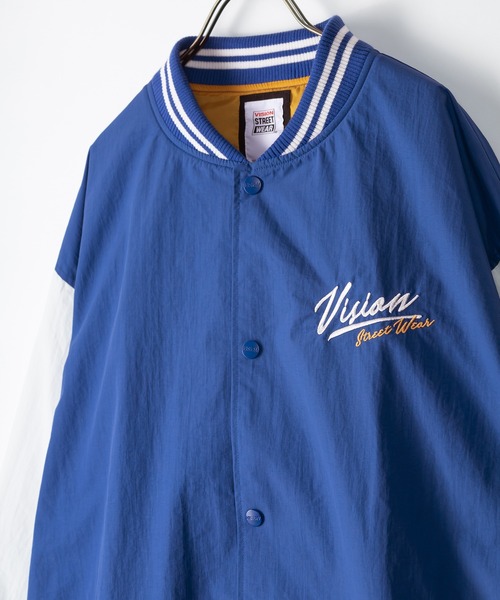 VISION STREET WEAR(ヴィジョンストリートウェア)の「【VISION STREET WEAR/ヴィジョンストリートウェア】袖切替ナイロンスタジャン/バックプリント/ビッグシルエット(スタジャン・メンズ・ブラック/ブルー/グリーン/エメラルド・M/L/XL)」の9枚目の写真