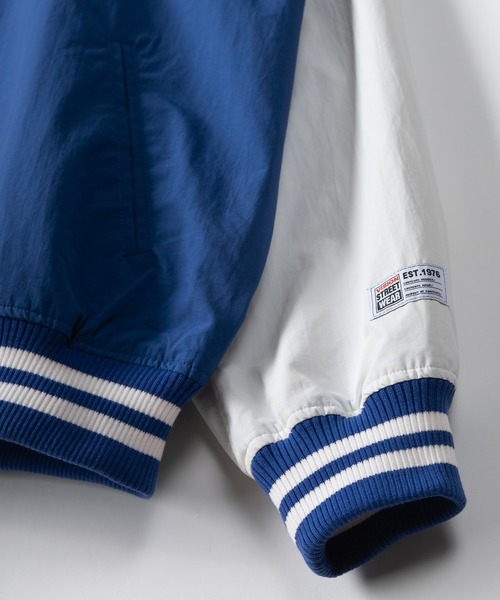 VISION STREET WEAR(ヴィジョンストリートウェア)の「【VISION STREET WEAR/ヴィジョンストリートウェア】袖切替ナイロンスタジャン/バックプリント/ビッグシルエット(スタジャン・メンズ・ブラック/ブルー/グリーン/エメラルド・M/L/XL)」の11枚目の写真