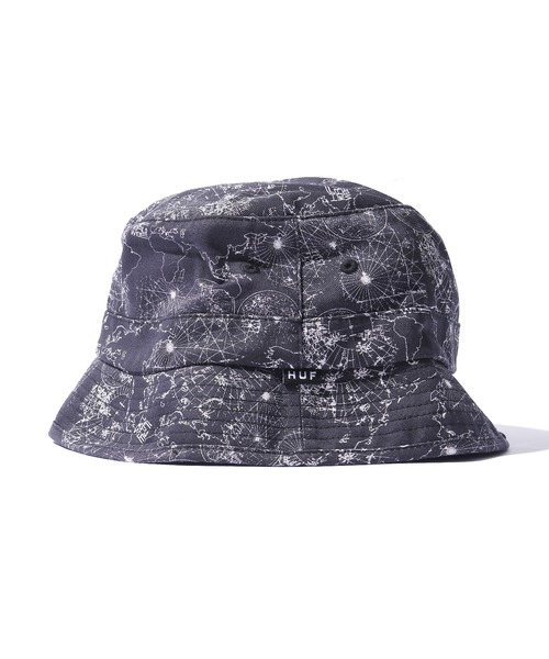 HUF（ハフ）の「HUF/ハフ NICOLET BUCKET 総柄 マップ柄 バケットハット ストリート（ハット・メンズ・ブラック・S/M）」の2枚目の写真