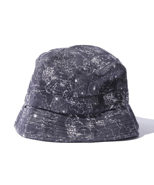 HUF（ハフ）の「HUF/ハフ NICOLET BUCKET 総柄 マップ柄 バケットハット ストリート（ハット・メンズ・ブラック・S/M）」の3枚目の写真