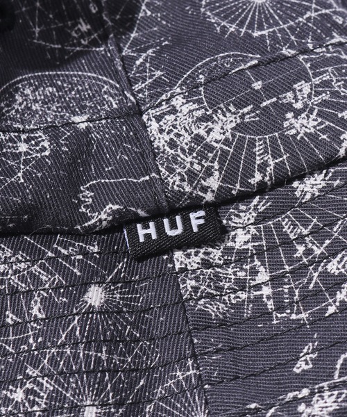 HUF（ハフ）の「HUF/ハフ NICOLET BUCKET 総柄 マップ柄 バケットハット ストリート（ハット・メンズ・ブラック・S/M）」の5枚目の写真