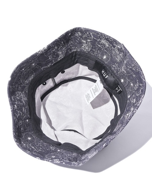 HUF（ハフ）の「HUF/ハフ NICOLET BUCKET 総柄 マップ柄 バケットハット ストリート（ハット・メンズ・ブラック・S/M）」の7枚目の写真