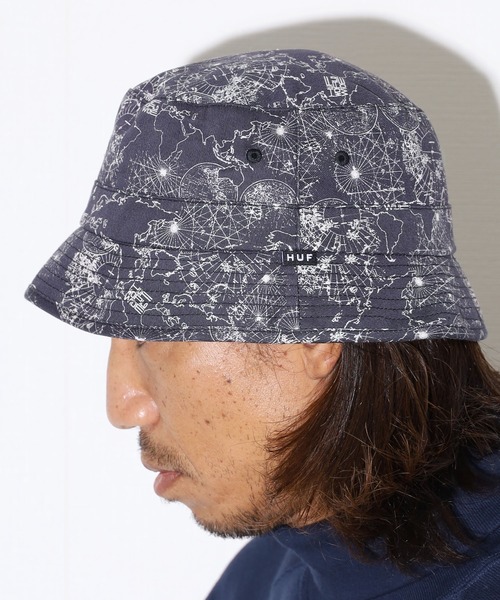 HUF（ハフ）の「HUF/ハフ NICOLET BUCKET 総柄 マップ柄 バケットハット ストリート（ハット・メンズ・ブラック・S/M）」の13枚目の写真