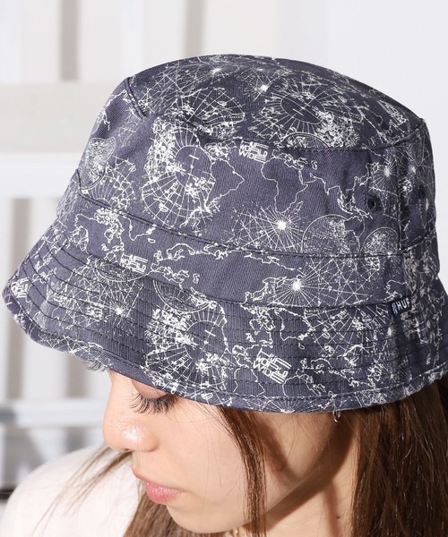 HUF（ハフ）の「HUF/ハフ NICOLET BUCKET 総柄 マップ柄 バケットハット ストリート（ハット・メンズ・ブラック・S/M）」の21枚目の写真