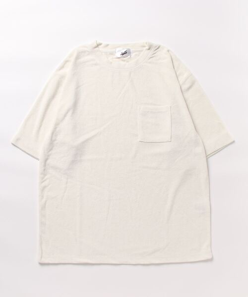 sunny branch（サニーブランチ）の「★Bl★半袖ポケットTシャツ パイル素材（Tシャツ/カットソー・レディース・ブラック/アイボリー/イエロー/ベージュ/ネイビー・MEDIUM/LARGE）」の2枚目の写真