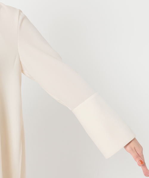 Noble ノーブル Vネックオープンブラウス ホワイトA ノーブル Vネックオープンブラウス ホワイトA NOBLE】ノーブル 日本製