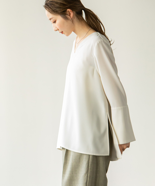 セール】Vネックフレア ブラウス◇（シャツ/ブラウス）｜NOBLE