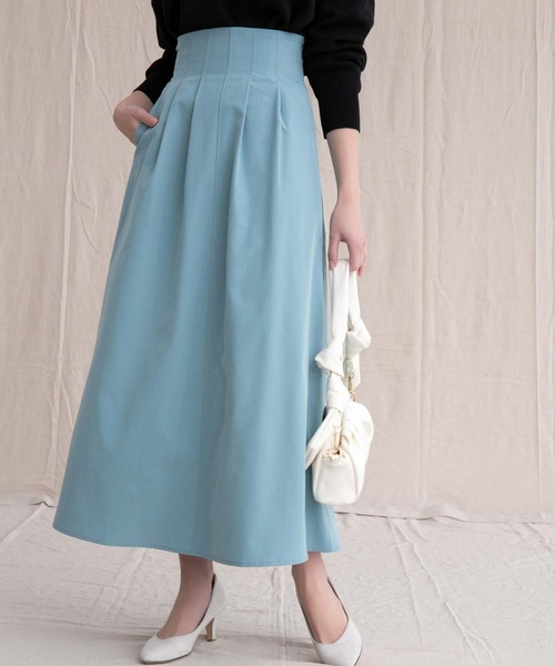 fifth（フィフス）の「【スタイリストプロデュース】ウエストタックフレアスカート（スカート・レディース・モカ/グレイッシュベージュ/ブルー系その他5・S/M）」の3枚目の写真