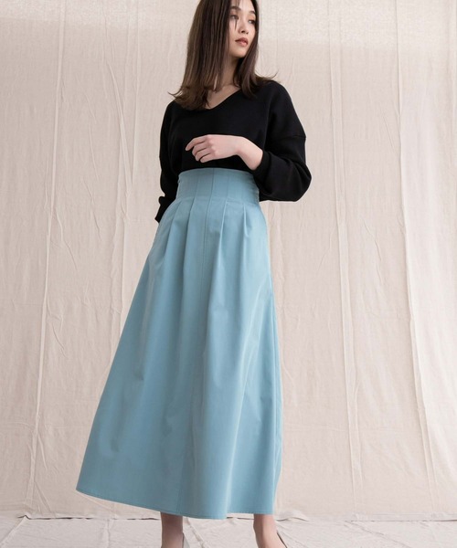 fifth（フィフス）の「【スタイリストプロデュース】ウエストタックフレアスカート（スカート・レディース・モカ/グレイッシュベージュ/ブルー系その他5・S/M）」の4枚目の写真