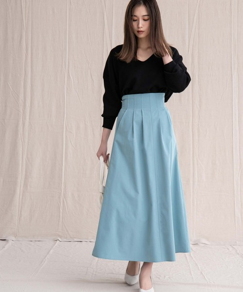 fifth（フィフス）の「【スタイリストプロデュース】ウエストタックフレアスカート（スカート・レディース・モカ/グレイッシュベージュ/ブルー系その他5・S/M）」の6枚目の写真