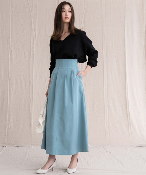 fifth（フィフス）の「【スタイリストプロデュース】ウエストタックフレアスカート（スカート・レディース・モカ/グレイッシュベージュ/ブルー系その他5・S/M）」の7枚目の写真
