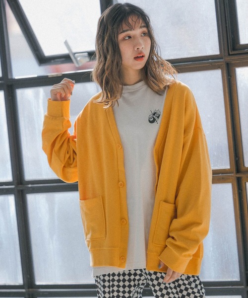 PBLIM（ページボーイリム）の「【PAGEBOYLIM】リラックスカラーカーデ（カーディガン/ボレロ・レディース・チャコールグレー/カーキ/イエロー/アイボリー/グリーン・MEDIUM/LARGE）」の8枚目の写真