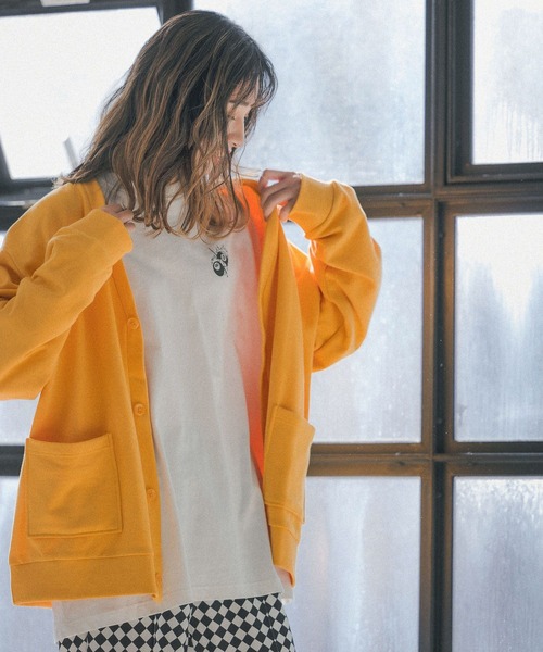 PBLIM（ページボーイリム）の「【PAGEBOYLIM】リラックスカラーカーデ（カーディガン/ボレロ・レディース・チャコールグレー/カーキ/イエロー/アイボリー/グリーン・MEDIUM/LARGE）」の10枚目の写真