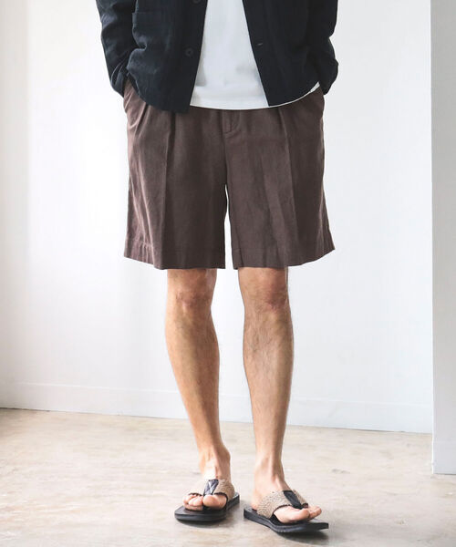 BEAMS LIGHTS(ビームスライツ)の「BEAMS LIGHTS / コットンリネン グルカ ショーツ(その他パンツ・メンズ・ブラウン/ネイビー・SMALL/MEDIUM/LARGE)」の2枚目の写真