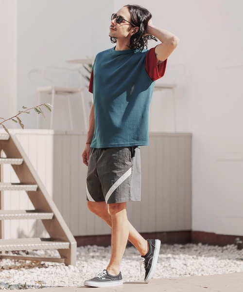many more times(メニーモアタイムス)の「mt7755-ドロップショルダーワッフルTシャツ(Tシャツ/カットソー・メンズ・ブルーグリーン/カーキ/ホワイト・L/S/M)」の12枚目の写真