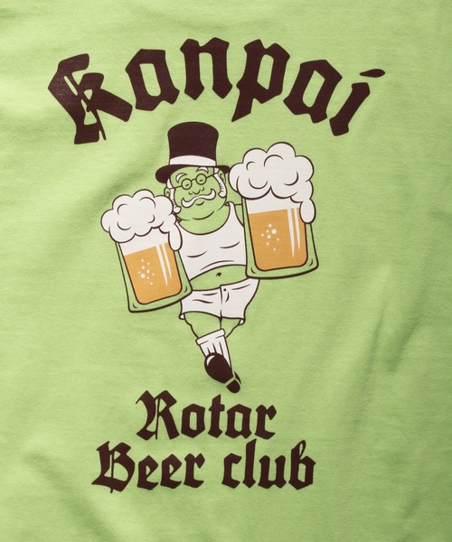 ROTAR(ローター)の「Kanpai Rotar Beer Club Tee カンパイ バックプリント(Tシャツ/カットソー・メンズ・ライム/ピンク系その他/ホワイト・X-LARGE/MEDIUM/SMALL/LARGE)」の5枚目の写真