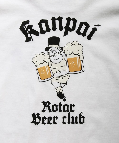 ROTAR(ローター)の「Kanpai Rotar Beer Club Tee カンパイ バックプリント(Tシャツ/カットソー・メンズ・ライム/ピンク系その他/ホワイト・X-LARGE/MEDIUM/SMALL/LARGE)」の9枚目の写真