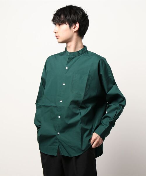 VIBGYOR(ヴィブジョー)の「VIBGYOR Select/ブロードルーズフィットバンドカラーシャツ(シャツ/ブラウス・メンズ・ホワイト/ブラック/サックスブルー/グリーン/グレイッシュベージュ/ホワイト系その他/ブルー系その他/パープル系その他/イエロー系その他・MEDIUM/X-LARGE/LARGE)」の5枚目の写真