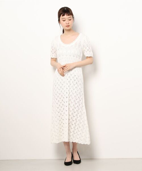 ReNorm（リノーム）の「かぎ針ニットワンピース（ワンピース・レディース・ホワイト/ブラック/オレンジ・フリー）」の18枚目の写真