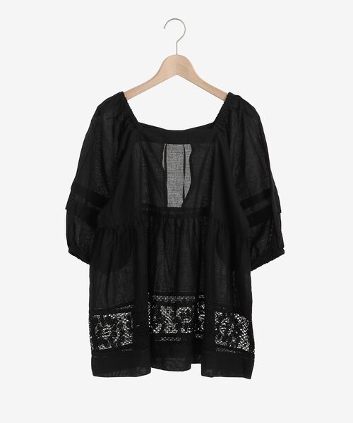 le.coeur blanc（ルクールブラン）の「フラワーレースコットンギャザーブラウス（シャツ/ブラウス・レディース・オフホワイト/ブラック・38）」の12枚目の写真