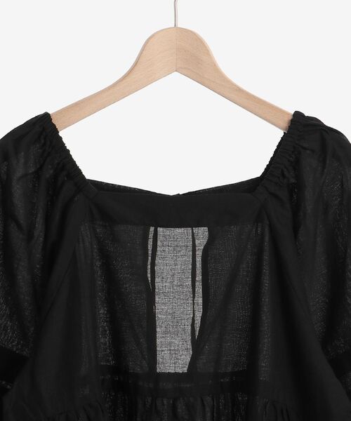 le.coeur blanc（ルクールブラン）の「フラワーレースコットンギャザーブラウス（シャツ/ブラウス・レディース・オフホワイト/ブラック・38）」の22枚目の写真