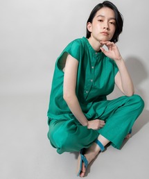 キュプラオーガニックコットンスリーブレスシャツ