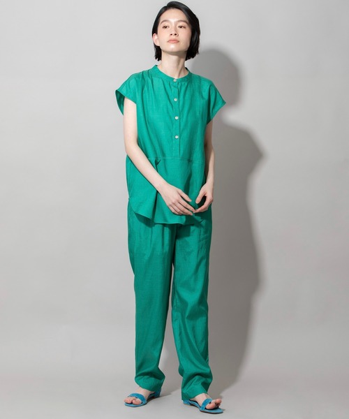 Munich（ミューニック）の「キュプラオーガニックコットンスリーブレスシャツ（シャツ/ブラウス・レディース・ホワイト/パープル/グリーン/ダークグレー・FREE）」の12枚目の写真