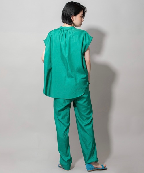 Munich（ミューニック）の「キュプラオーガニックコットンスリーブレスシャツ（シャツ/ブラウス・レディース・ホワイト/パープル/グリーン/ダークグレー・FREE）」の14枚目の写真