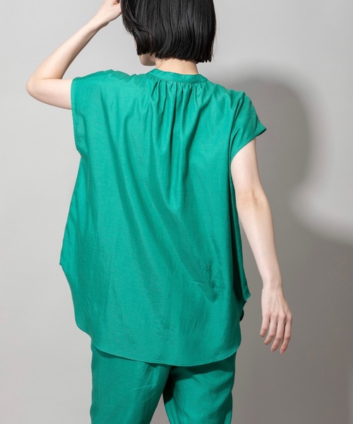 Munich（ミューニック）の「キュプラオーガニックコットンスリーブレスシャツ（シャツ/ブラウス・レディース・ホワイト/パープル/グリーン/ダークグレー・FREE）」の17枚目の写真