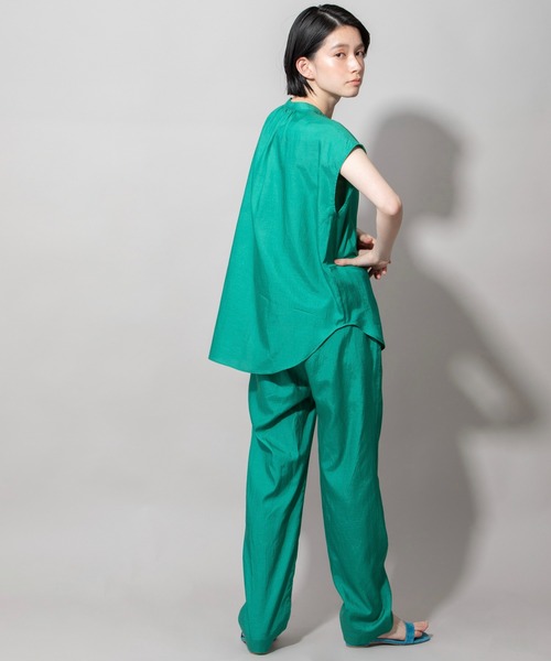 Munich（ミューニック）の「キュプラオーガニックコットンスリーブレスシャツ（シャツ/ブラウス・レディース・ホワイト/パープル/グリーン/ダークグレー・FREE）」の13枚目の写真