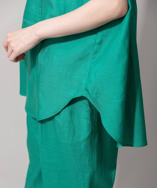 Munich（ミューニック）の「キュプラオーガニックコットンスリーブレスシャツ（シャツ/ブラウス・レディース・ホワイト/パープル/グリーン/ダークグレー・FREE）」の21枚目の写真