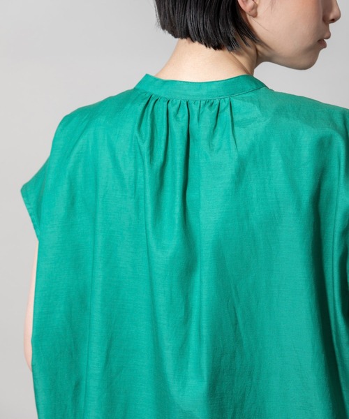 Munich（ミューニック）の「キュプラオーガニックコットンスリーブレスシャツ（シャツ/ブラウス・レディース・ホワイト/パープル/グリーン/ダークグレー・FREE）」の20枚目の写真