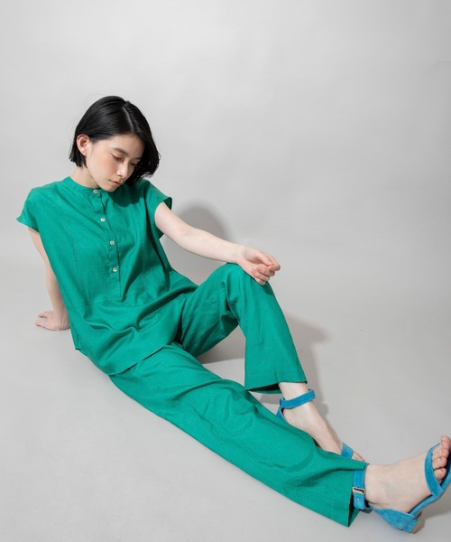 Munich（ミューニック）の「キュプラオーガニックコットンスリーブレスシャツ（シャツ/ブラウス・レディース・ホワイト/パープル/グリーン/ダークグレー・FREE）」の22枚目の写真