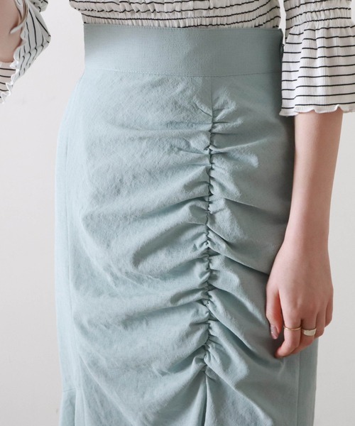 Cheek（チーク）の「【サイズ展開あり】ドロストスリットマーメイドスカート（スカート・レディース・ブラック/サックスブルー/アイボリー・SMALL/MEDIUM）」の11枚目の写真
