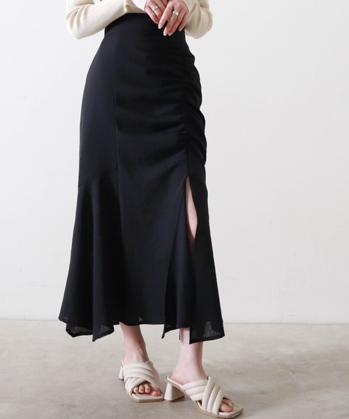 Cheek（チーク）の「【サイズ展開あり】ドロストスリットマーメイドスカート（スカート・レディース・ブラック/サックスブルー/アイボリー・SMALL/MEDIUM）」の20枚目の写真