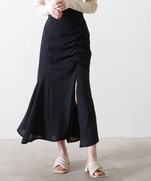 Cheek（チーク）の「【サイズ展開あり】ドロストスリットマーメイドスカート（スカート・レディース・ブラック/サックスブルー/アイボリー・SMALL/MEDIUM）」の16枚目の写真