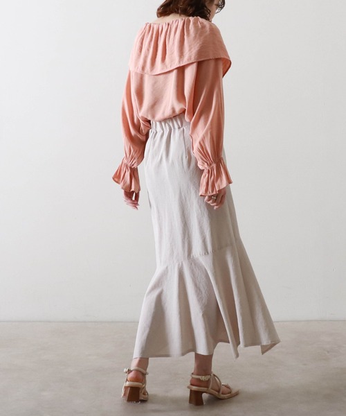 Cheek（チーク）の「【サイズ展開あり】ドロストスリットマーメイドスカート（スカート・レディース・ブラック/サックスブルー/アイボリー・SMALL/MEDIUM）」の21枚目の写真
