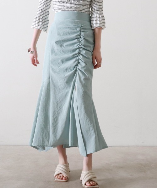 Cheek（チーク）の「【サイズ展開あり】ドロストスリットマーメイドスカート（スカート・レディース・ブラック/サックスブルー/アイボリー・SMALL/MEDIUM）」の15枚目の写真