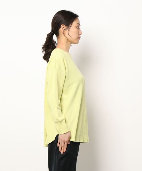 sm2rhythm（サマンサモスモスリズム）の「前後着ワッフルチュニック（Tシャツ/カットソー・レディース・オフホワイト/ターコイズブルー/イエロー・ﾌﾘ-）」の4枚目の写真