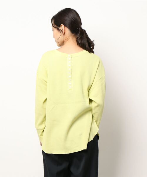 sm2rhythm（サマンサモスモスリズム）の「前後着ワッフルチュニック（Tシャツ/カットソー・レディース・オフホワイト/ターコイズブルー/イエロー・ﾌﾘ-）」の5枚目の写真