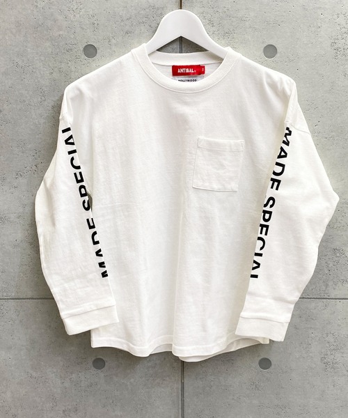 ムラサキスポーツ by RiY(ムラサキスポーツバイアールアイワイ)の「【ZOZOタウン限定アイテム】ANTIBAL/アンティバル x PINKS x RIY監修 キッズ オーバーサイズロンT 221AN3LT042(Tシャツ/カットソー・キッズ・ホワイト/ブラック・130cm/140cm/150cm/160cm)」の20枚目の写真