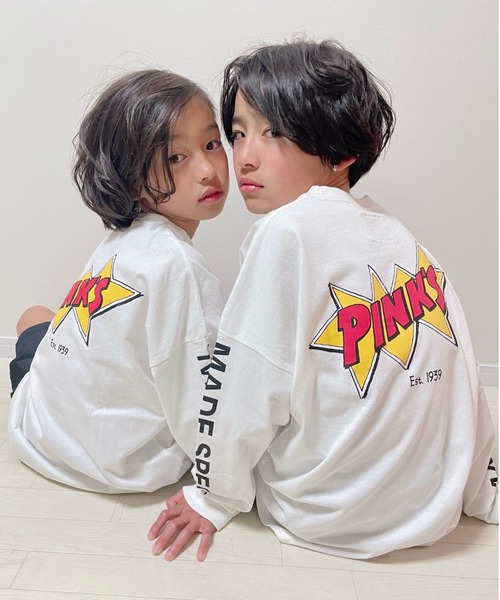 ムラサキスポーツ by RiY(ムラサキスポーツバイアールアイワイ)の「【ZOZOタウン限定アイテム】ANTIBAL/アンティバル x PINKS x RIY監修 キッズ オーバーサイズロンT 221AN3LT042(Tシャツ/カットソー・キッズ・ホワイト/ブラック・130cm/140cm/150cm/160cm)」の10枚目の写真
