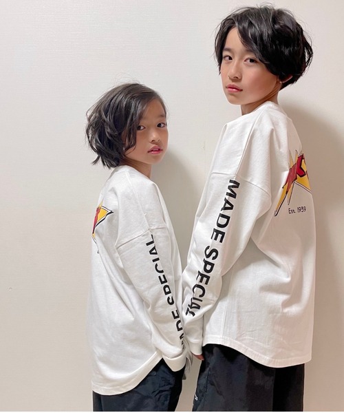 ムラサキスポーツ by RiY(ムラサキスポーツバイアールアイワイ)の「【ZOZOタウン限定アイテム】ANTIBAL/アンティバル x PINKS x RIY監修 キッズ オーバーサイズロンT 221AN3LT042(Tシャツ/カットソー・キッズ・ホワイト/ブラック・130cm/140cm/150cm/160cm)」の17枚目の写真