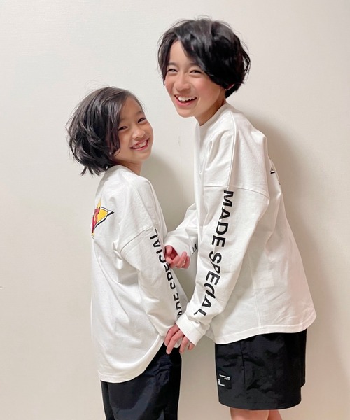 ムラサキスポーツ by RiY(ムラサキスポーツバイアールアイワイ)の「【ZOZOタウン限定アイテム】ANTIBAL/アンティバル x PINKS x RIY監修 キッズ オーバーサイズロンT 221AN3LT042(Tシャツ/カットソー・キッズ・ホワイト/ブラック・130cm/140cm/150cm/160cm)」の13枚目の写真